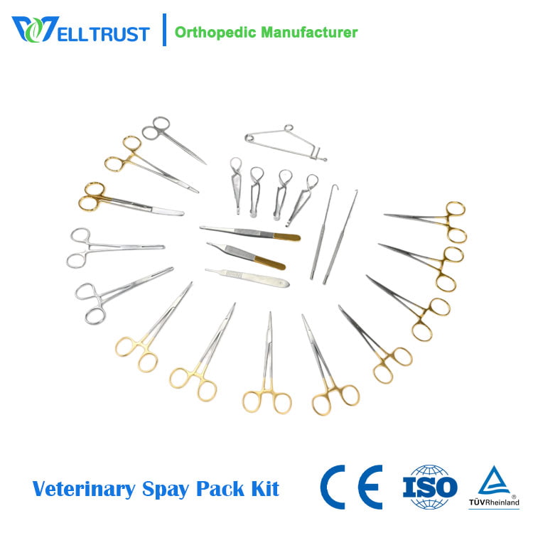 Spay Pack Kit: Instruments for Performing Spay and Neuter