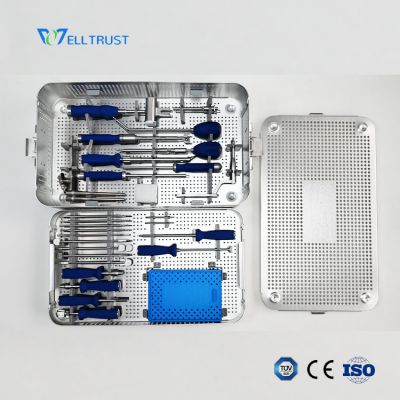 cervical cage instrument,cervical peek cage,cervical spine instrument,peek cage instrument set